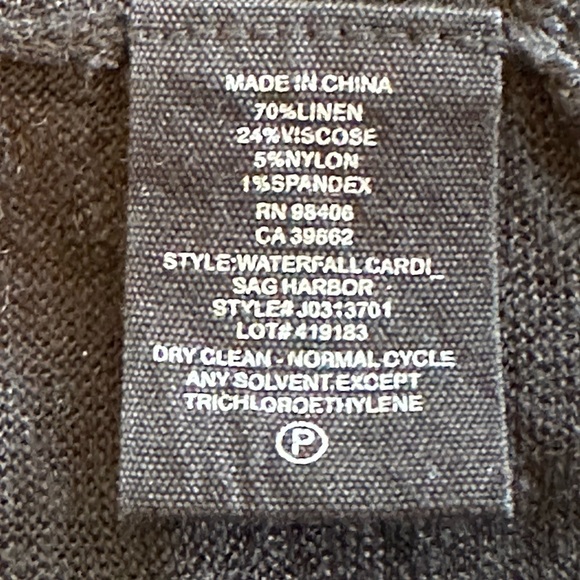 Theory | Linen Blend Waterfall Cardigan, Black - Picture 8 of 9